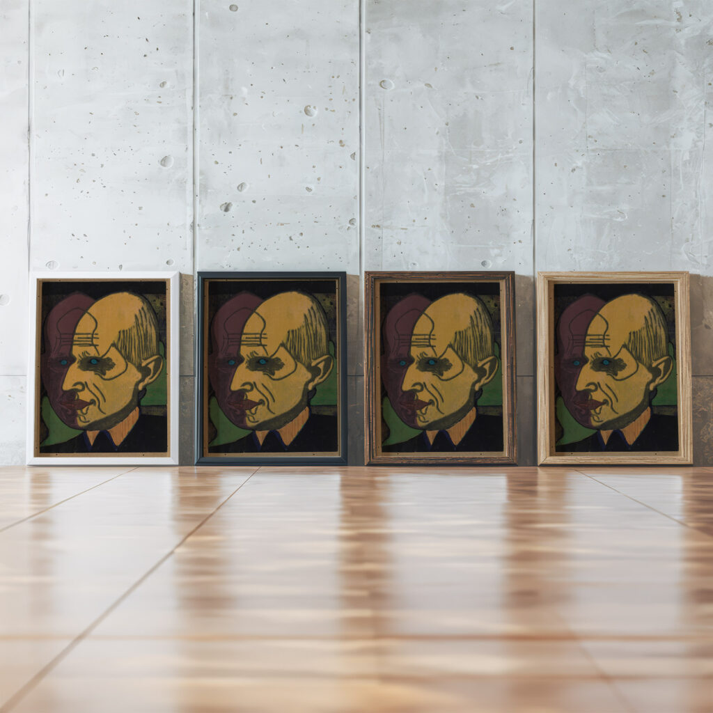 Kopf Dr. Bauer Farbstock II 1933 Ernst Ludwig Kirchner framed posters mockup