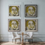 Kopf Mary Wigmann 1926 Ernst Ludwig Kirchner framed posters mockup