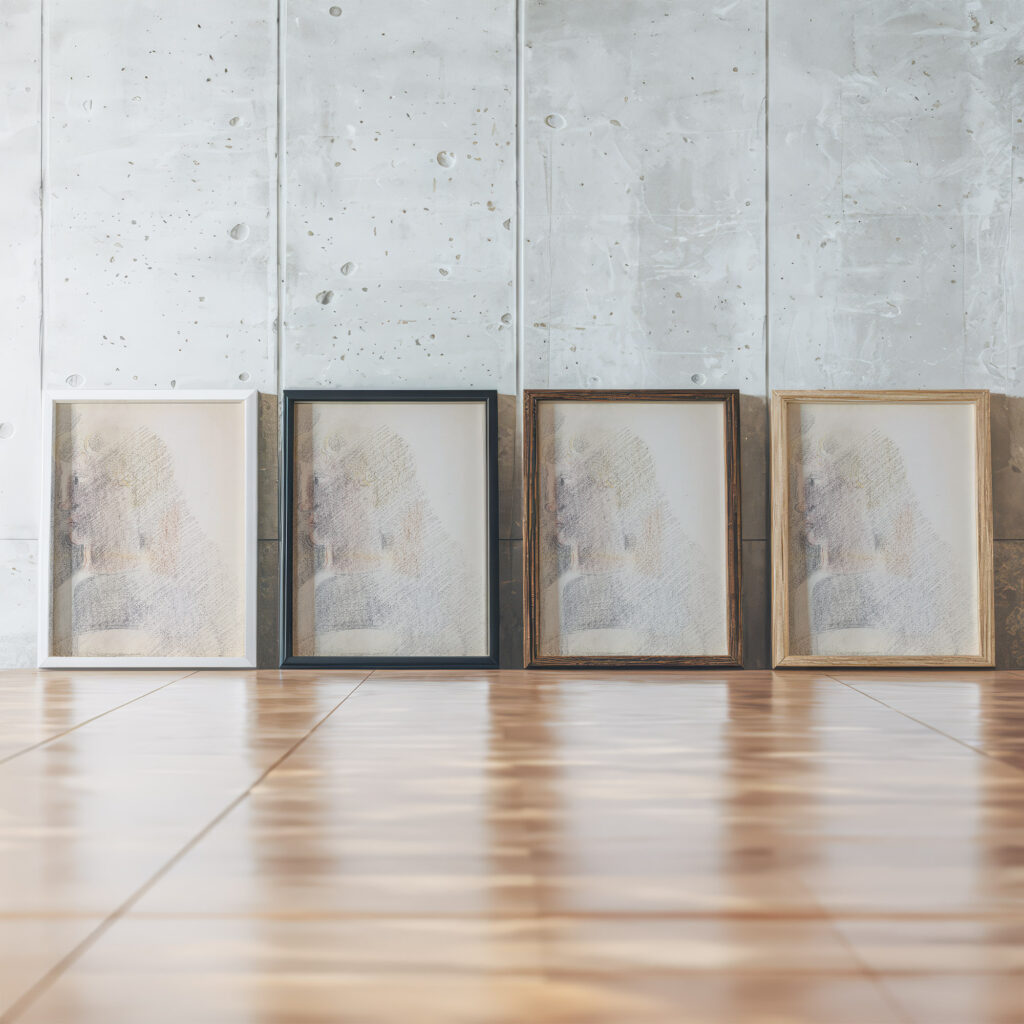 Kopf im Profil 1930 Oskar Schlemmer framed posters mockup