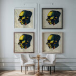 Kopfstudie aus ‘Profile 10 Blatter Graz I 1924 Karl Wiener framed posters mockup