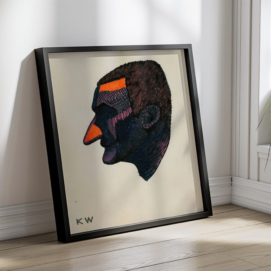 Kopfstudie aus ‘Profile 10 Blatter Graz II 1924 Karl Wiener 4 mockup