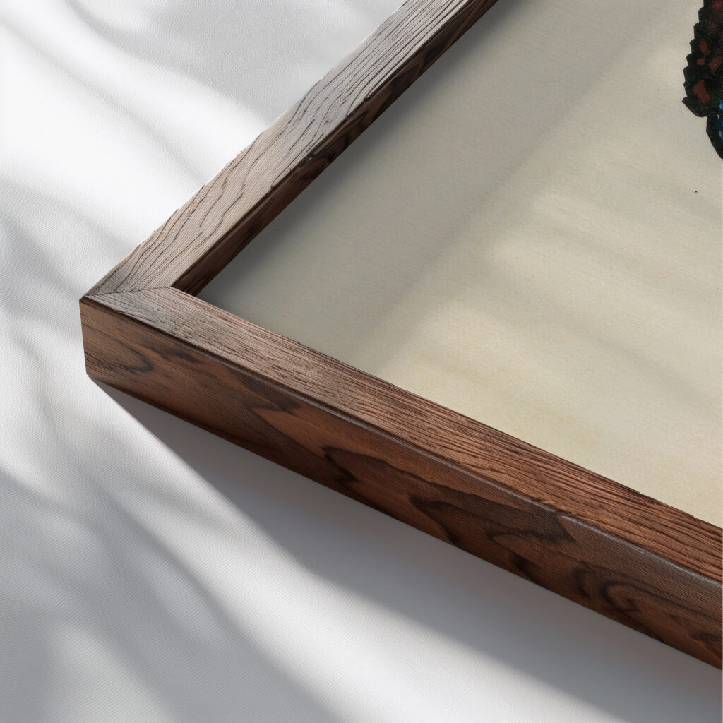 Kopfstudie aus ‘Profile 10 Blatter Graz II 1924 Karl Wiener close up dark wood mockup