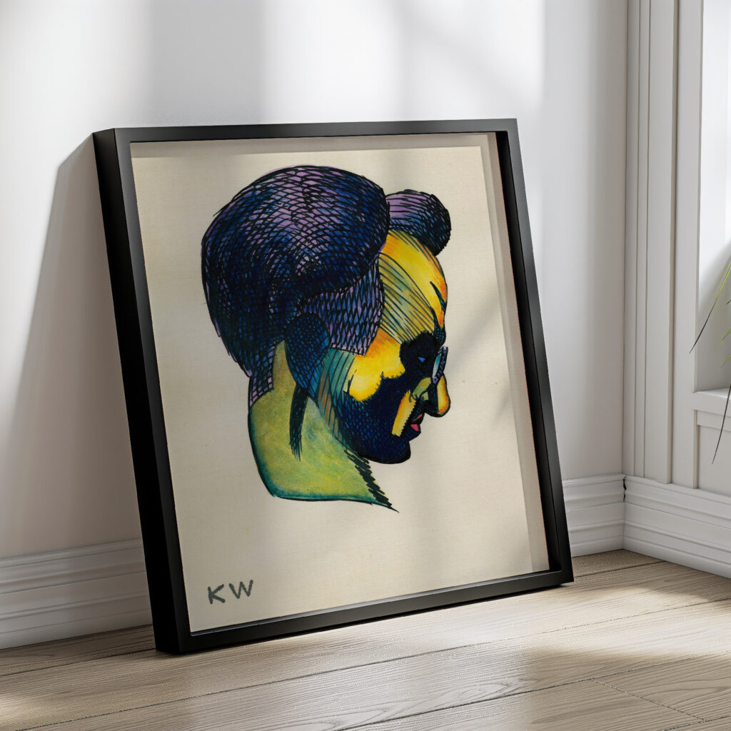 Kopfstudie aus ‘Profile 10 Blatter Graz III 1924 Karl Wiener 4 mockup