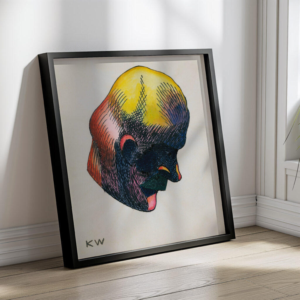 Kopfstudie aus ‘Profile 10 Blatter Graz IX 1924 Karl Wiener 4 mockup