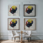 Kopfstudie aus ‘Profile 10 Blatter Graz IX 1924 Karl Wiener framed posters mockup