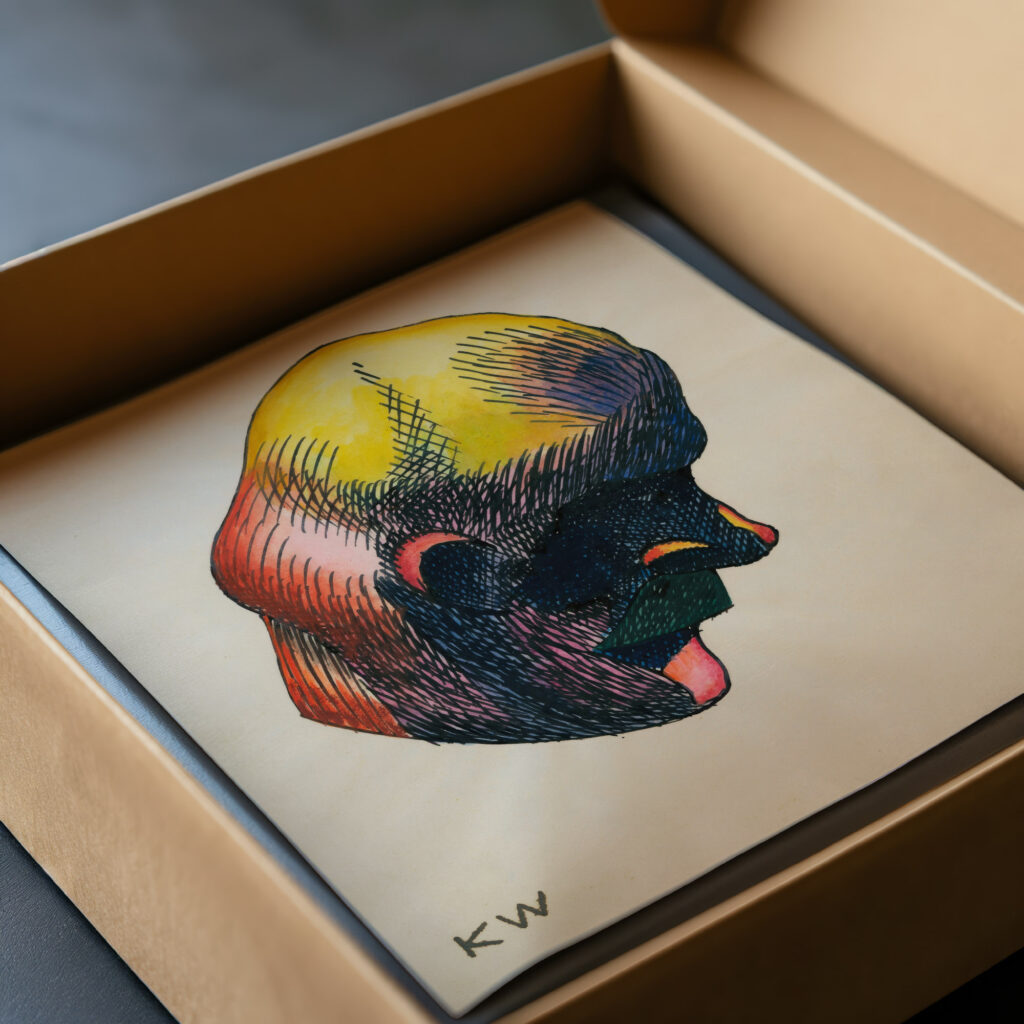 Kopfstudie aus ‘Profile 10 Blatter Graz IX 1924 Karl Wiener video mockup