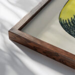 Kopfstudie aus ‘Profile 10 Blatter Graz V 1924 Karl Wiener close up dark wood mockup
