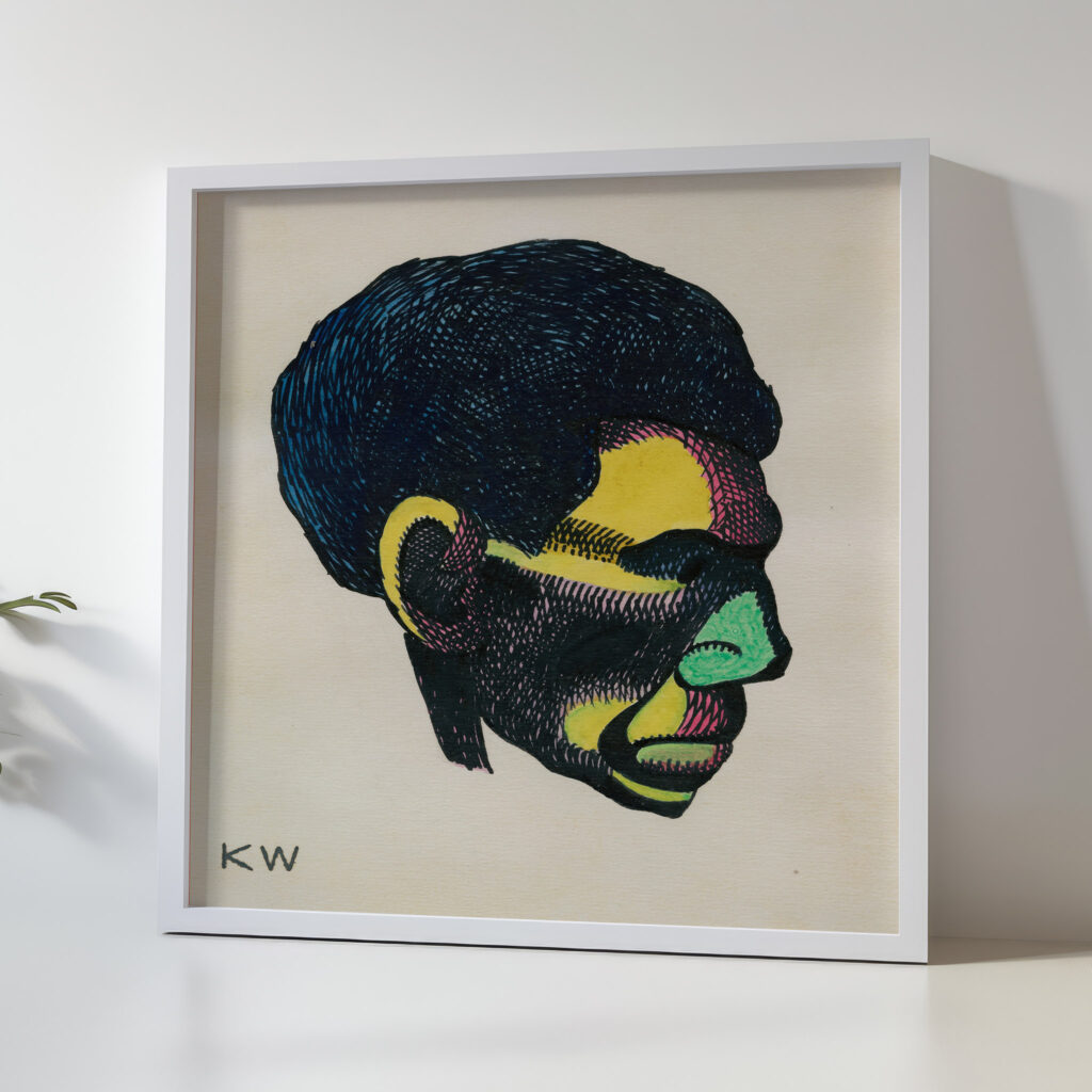 Kopfstudie aus ‘Profile 10 Blatter Graz VI 1924 Karl Wiener 5 mockup