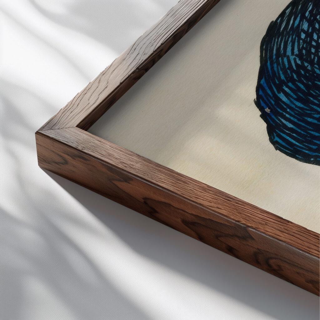 Kopfstudie aus ‘Profile 10 Blatter Graz VI 1924 Karl Wiener close up dark wood mockup