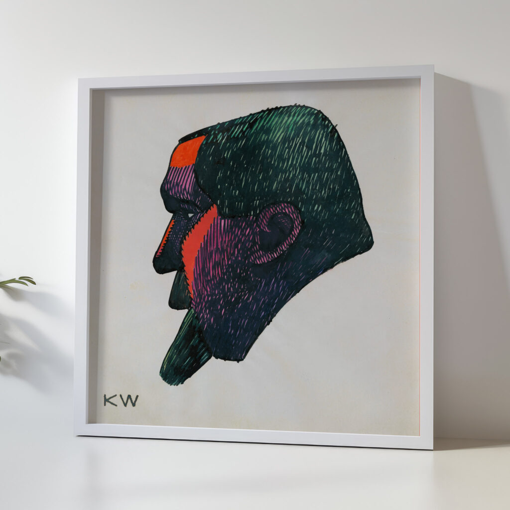 Kopfstudie aus ‘Profile 10 Blatter Graz VIII 1924 Karl Wiener 5 mockup