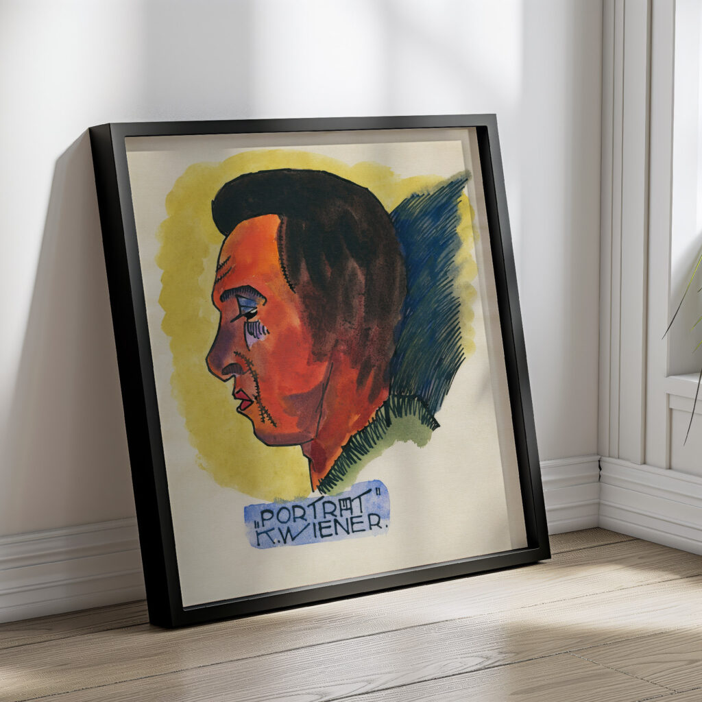 Kopfstudie aus ‘Profile 10 Blatter Graz X 1924 Karl Wiener 4 mockup