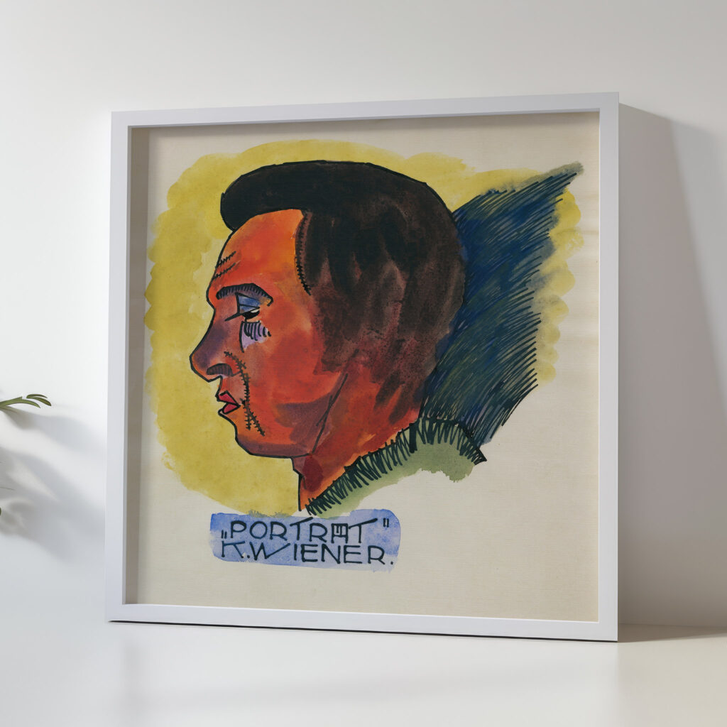 Kopfstudie aus ‘Profile 10 Blatter Graz X 1924 Karl Wiener 5 mockup