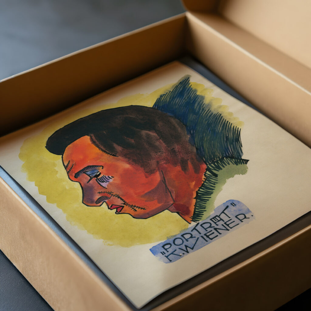 Kopfstudie aus ‘Profile 10 Blatter Graz X 1924 Karl Wiener video mockup