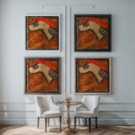 Kopfteil eines Rossharnisch 1918 Egon Schiele framed posters mockup