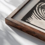 Korenschoven te Ede 1927 Dick Ket close up dark wood mockup