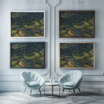 Krajina 1925 Konstantin Bauer framed posters mockup