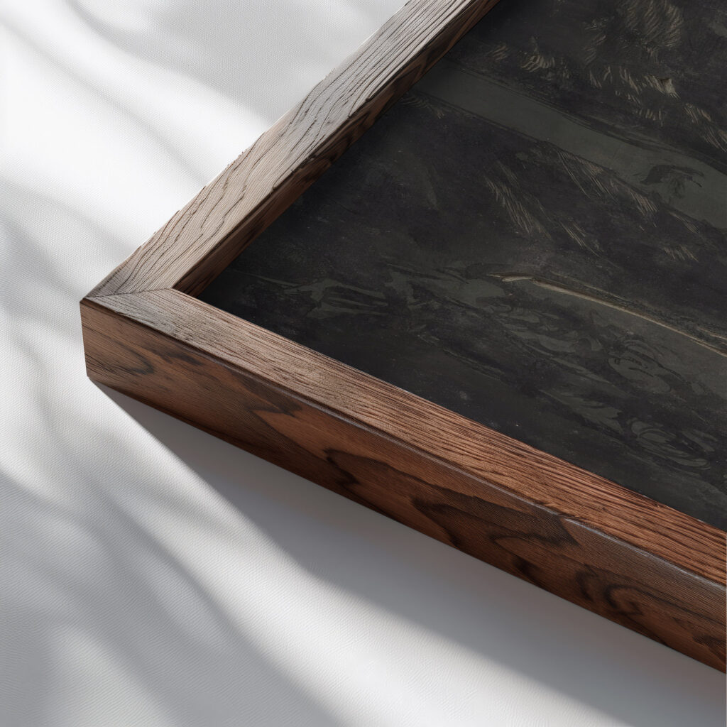 Krajina s tovarnou lino 1940–1944 Jan Novak close up dark wood mockup
