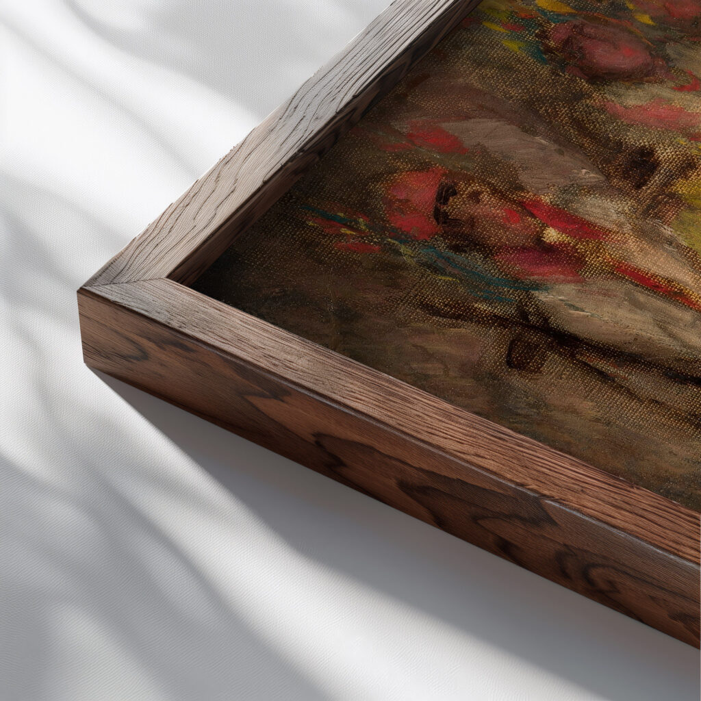 Krakow wedding 1906 Tadeusz Makowski close up dark wood mockup