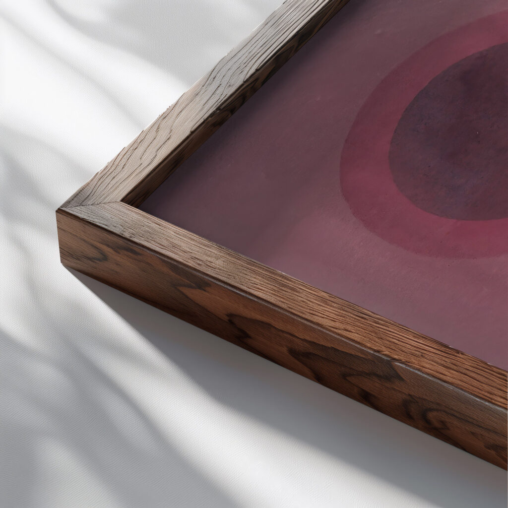 Kreis und Rechteck Circle and Rectangle 1932 Wassily Kandinsky close up dark wood mockup