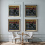 Krieg around 1921 Karl Wiener framed posters mockup