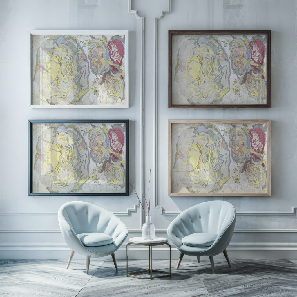 Kropsla en bloemmotieven 1917 08 22 Theo Colenbrander framed posters mockup