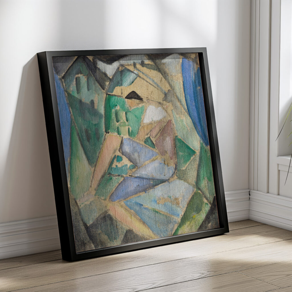 Kubistische Figur mit Hausern 1913 Hermann Stenner 4 mockup