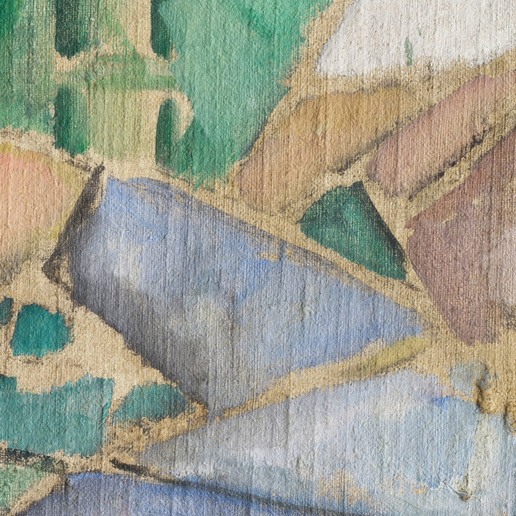 Kubistische Figur mit Hausern 1913 Hermann Stenner 8 mockup