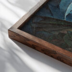 Kubofuturistische Landschaft 1920 Fritz Stuckenberg close up dark wood mockup