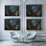 Kubofuturistische Landschaft 1920 Fritz Stuckenberg framed posters mockup