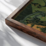 Kuhe Im Fruhling Ernst Ludwig Kirchner close up dark wood mockup