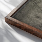 Kuhe und Hirt in den Bergen 1918 Ernst Ludwig Kirchner close up dark wood mockup