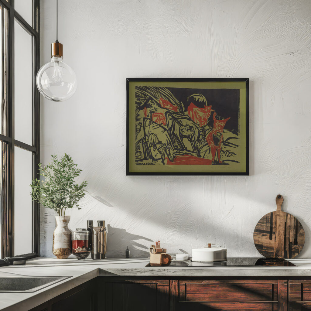 Kuhherde mit einem Hirten 1919 Ernst Ludwig Kirchner 6 mockup