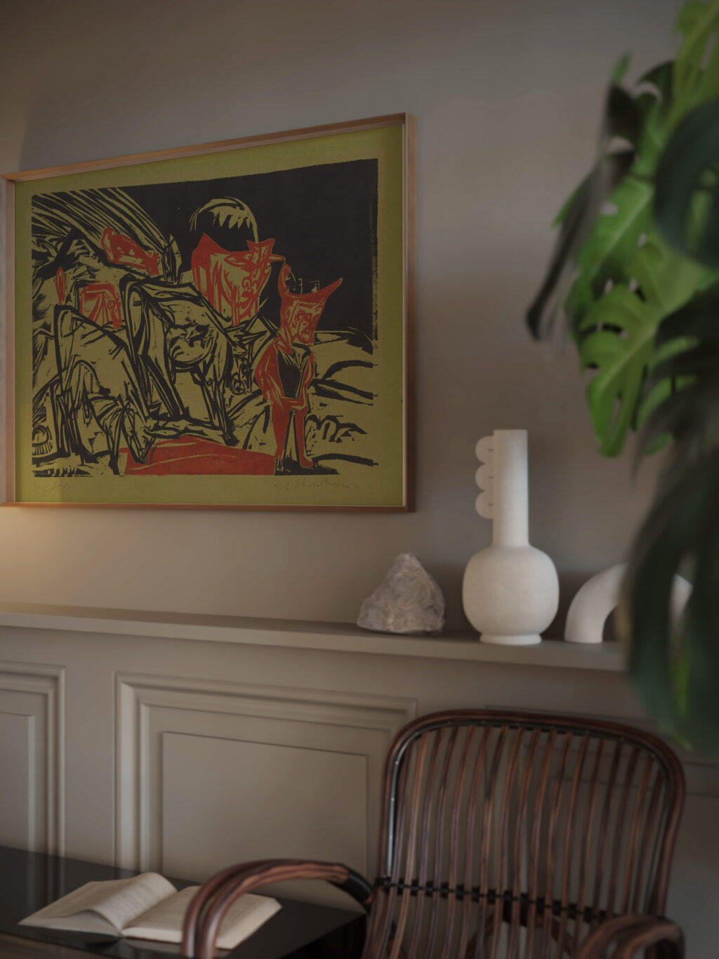 Kuhherde mit einem Hirten 1919 Ernst Ludwig Kirchner video mockup