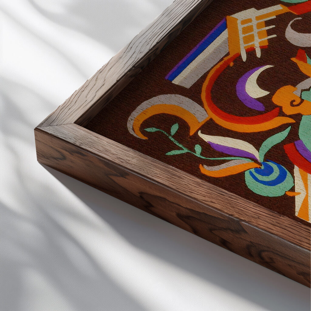 Kunstgewerbliche Schmuckformen fur die Flache Pl 01 1920 Christian Stoll close up dark wood mockup