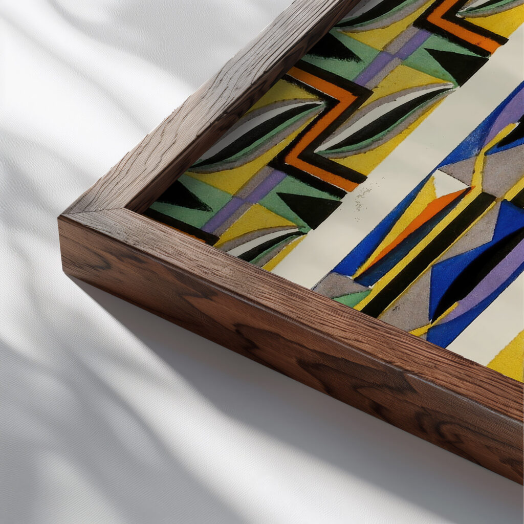 Kunstgewerbliche Schmuckformen fur die Flache Pl 03 1920 Christian Stoll close up dark wood mockup