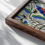 Kunstgewerbliche Schmuckformen fur die Flache Pl 05 1920 Christian Stoll close up dark wood mockup