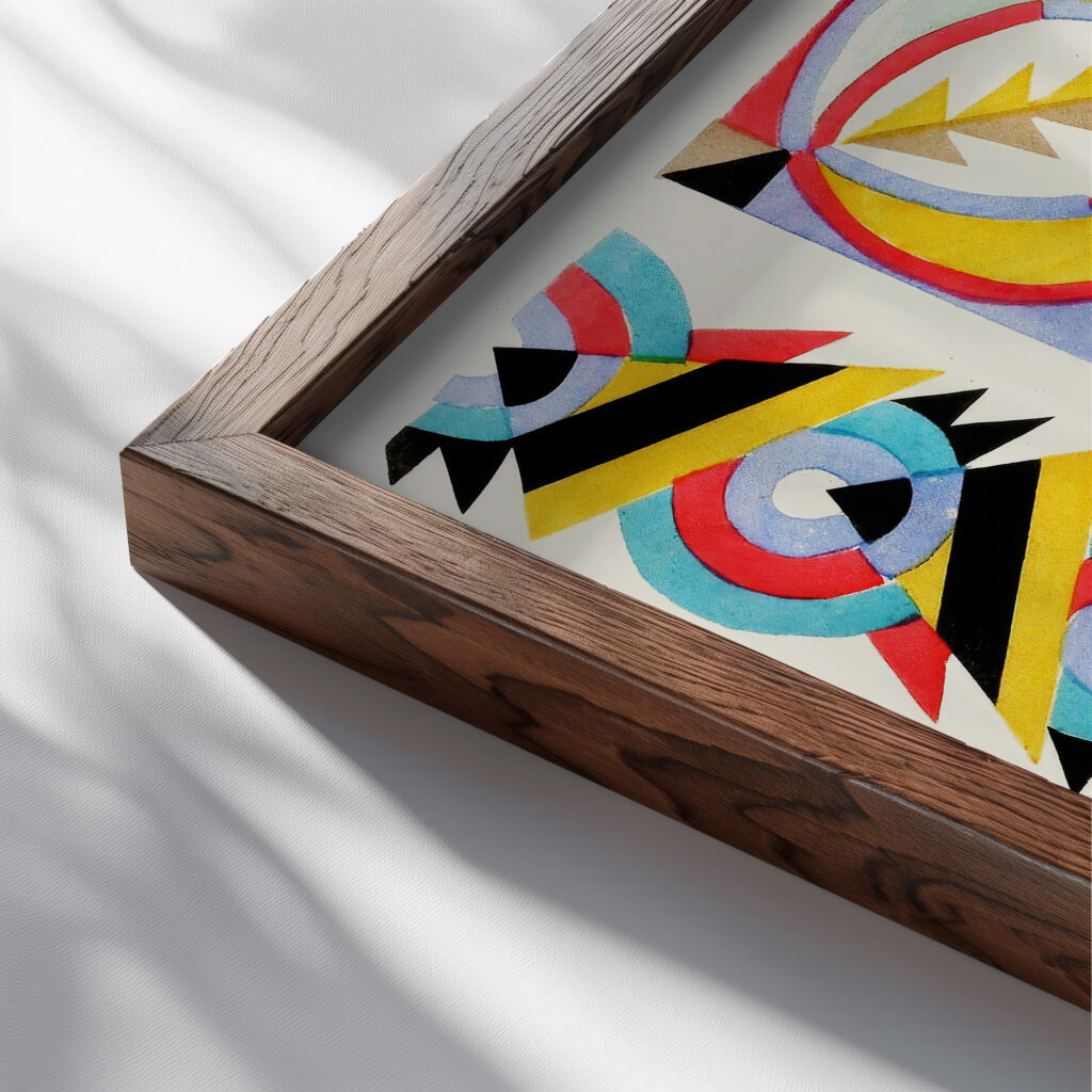 Kunstgewerbliche Schmuckformen fur die Flache Pl 08 1920 Christian Stoll close up dark wood mockup