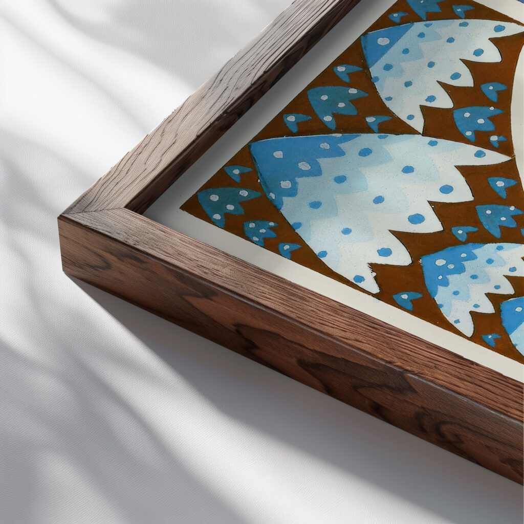 Kunstgewerbliche Schmuckformen fur die Flache Pl 13 1920 Christian Stoll close up dark wood mockup