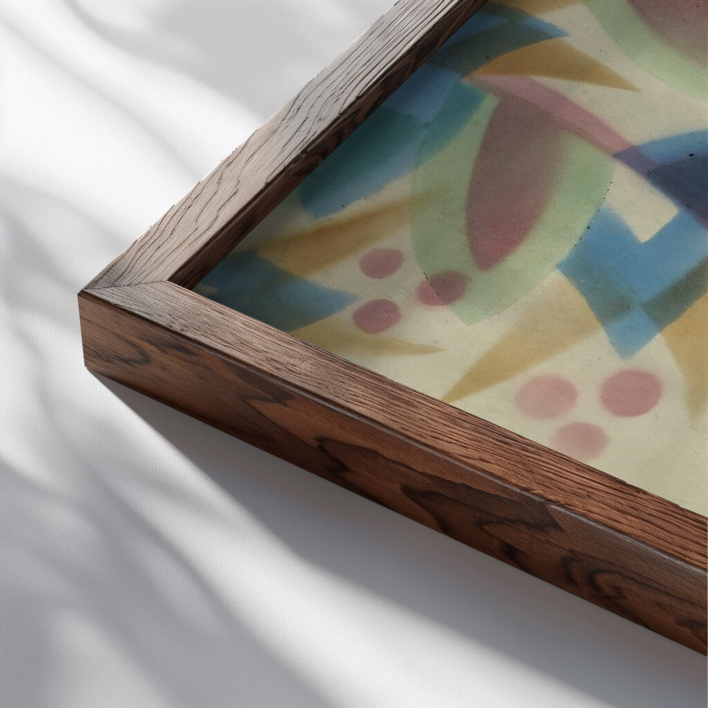 Kunstgewerbliche Schmuckformen fur die Flache Pl 15 1920 Christian Stoll close up dark wood mockup