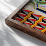 Kunstgewerbliche Schmuckformen fur die Flache Pl 18 1920 Christian Stoll close up dark wood mockup