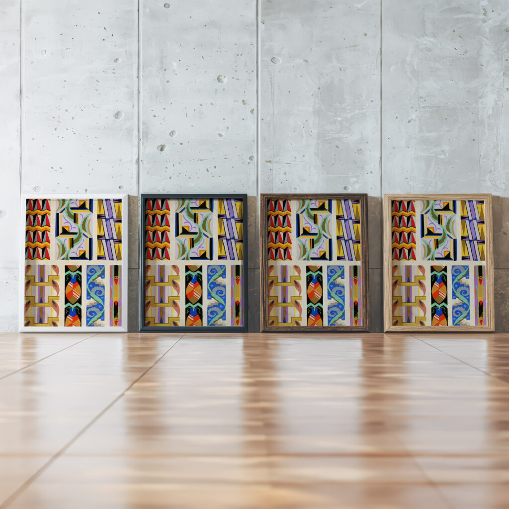 Kunstgewerbliche Schmuckformen fur die Flache Pl 18 1920 Christian Stoll framed posters mockup