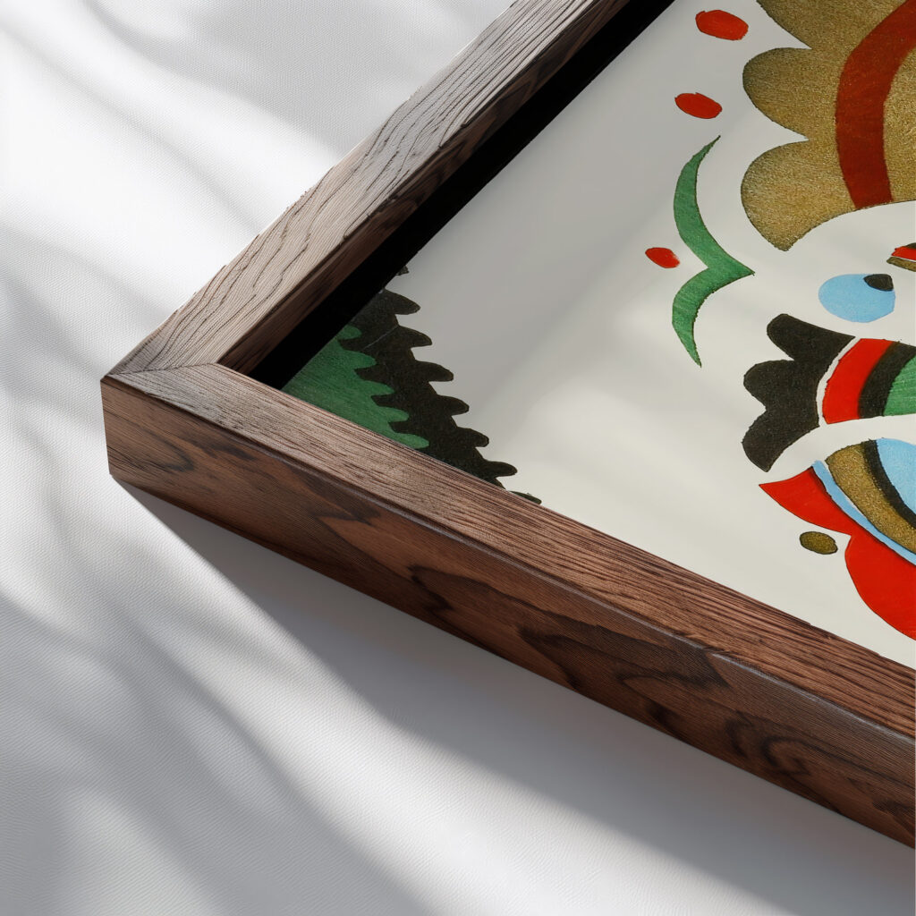 Kunstgewerbliche Schmuckformen fur die Flache Pl 19 1920 Christian Stoll close up dark wood mockup