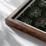 Kunstgewerbliche Schmuckformen fur die Flache Pl 22 1920 Christian Stoll close up dark wood mockup