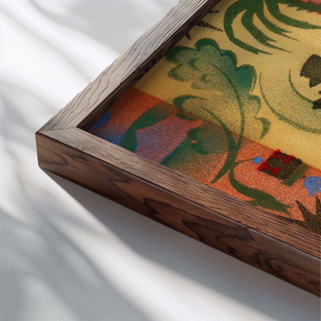 Kunstgewerbliche Schmuckformen fur die Flache Pl 24 1920 Christian Stoll close up dark wood mockup