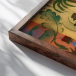 Kunstgewerbliche Schmuckformen fur die Flache Pl 24 1920 Christian Stoll close up dark wood mockup