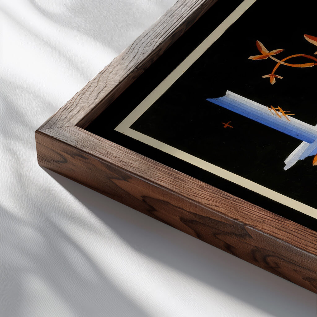 Kunstgewerbliche Schmuckformen fur die Flache Pl 26 1920 Christian Stoll close up dark wood mockup