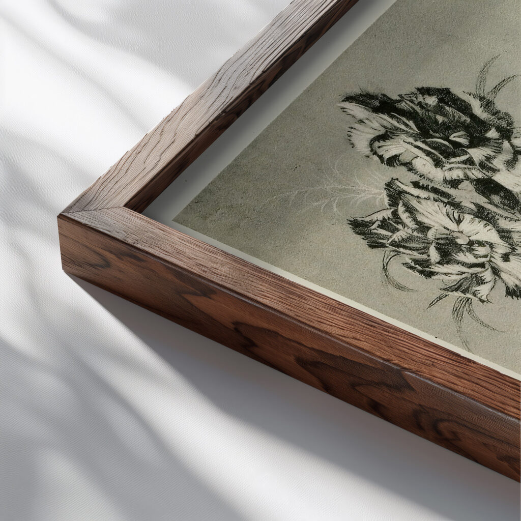 Kunstgewerbliche Schmuckformen fur die Flache Pl 31 1920 Christian Stoll close up dark wood mockup