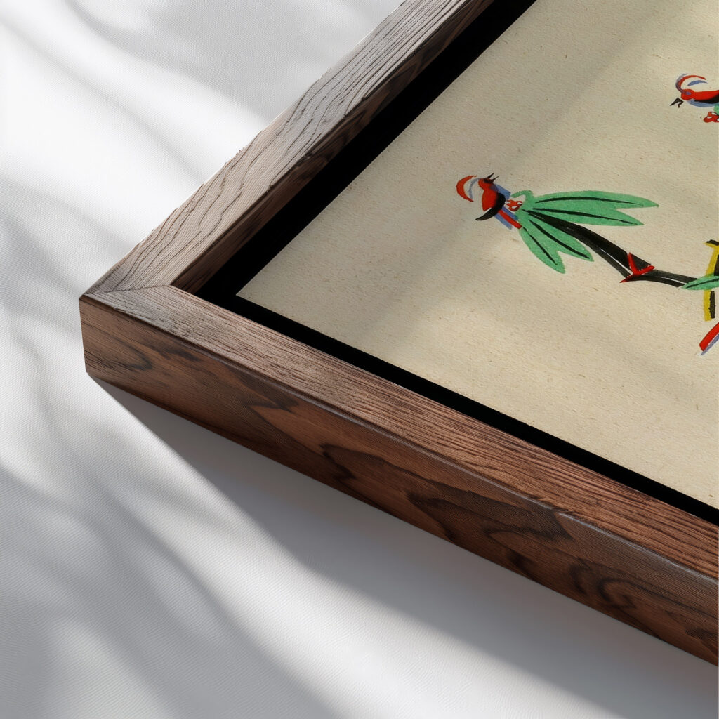 Kunstgewerbliche Schmuckformen fur die Flache Pl 32 1920 Christian Stoll close up dark wood mockup