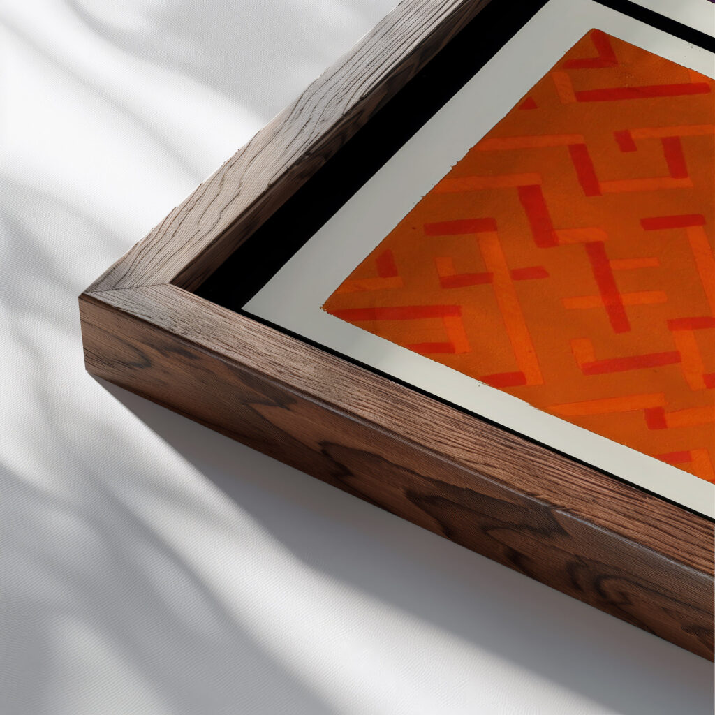 Kunstgewerbliche Schmuckformen fur die Flache Pl 38 1920 Christian Stoll close up dark wood mockup