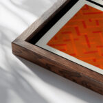 Kunstgewerbliche Schmuckformen fur die Flache Pl 38 1920 Christian Stoll close up dark wood mockup